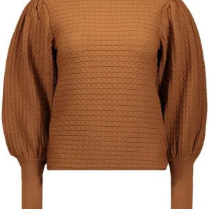 Onlginny Ls Puff Oneck Cs Knt - Camel