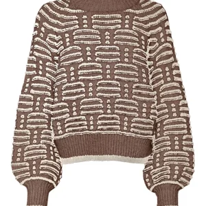 Vmsolange Ls O-neck Pullover Ga - Bruin Dessin
