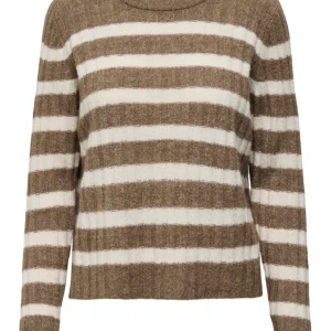 Jdymiley L/s O-neck Stripe Pullover - Bruin Dessin