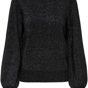 Jdyrue Glitter L/s Boat Pullove Knt Noos - Zwart