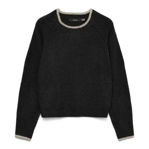 Vmaquarius Ls O-neck Raglan Pullover Bf - Zwart