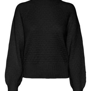 Vmfabulous Bubble Ls Highneck Pull. - Zwart