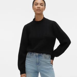 Vmmaxin Ls Highneck Pullover Bf - Zwart