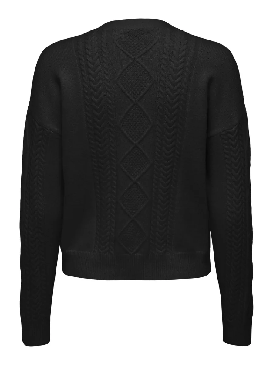 Onlfia Ls String Cable Cardigan Knt - Zwart - Afbeelding 3