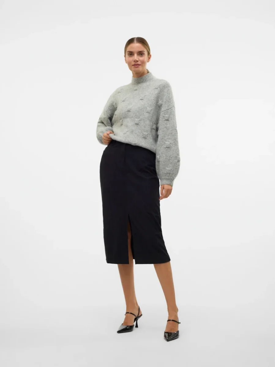 Vmgail Ls Highneck Pullover - Lichtgrijs - Afbeelding 5