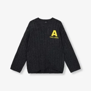 Cropped Cable Jumper - Antraciet
