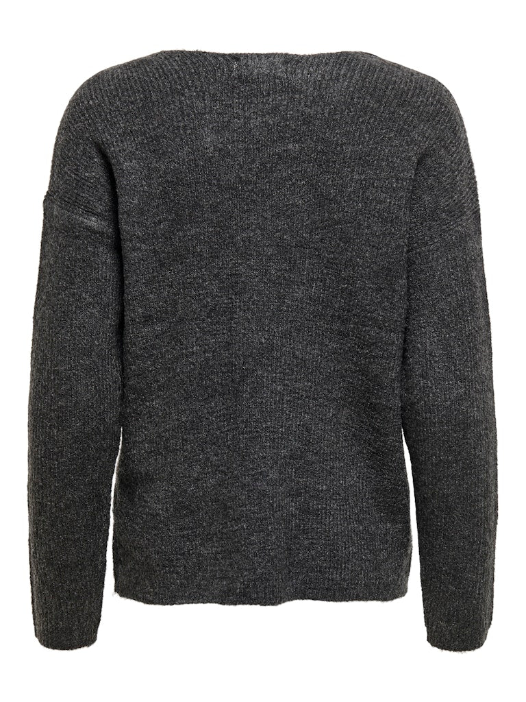 Onlcamilla V-neck L/s Pullover Knt Noos - Antraciet - Afbeelding 3