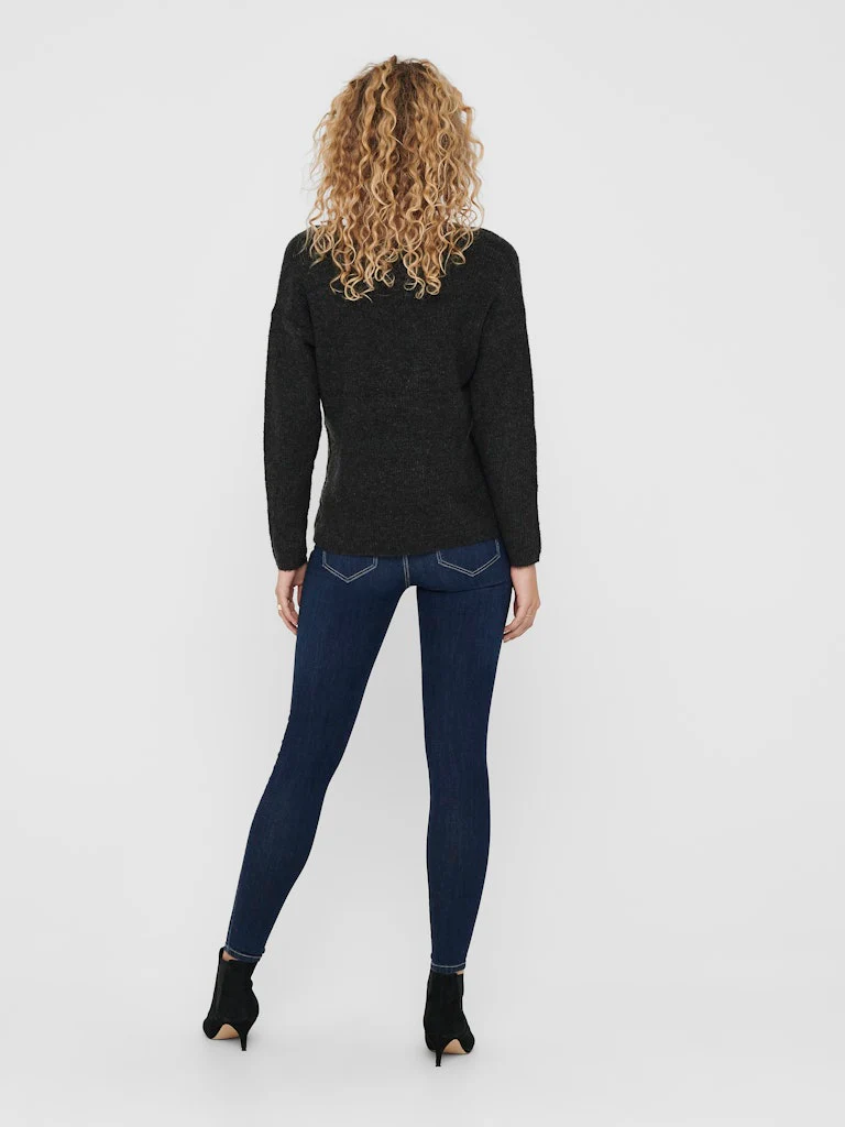 Onlcamilla V-neck L/s Pullover Knt Noos - Antraciet - Afbeelding 7