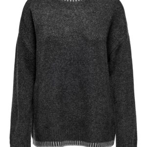 Onlsilma Ls Stitch Mock Neck Knt - Antraciet