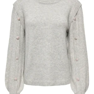 Onlrene Life Ls Button O-neck Cs Knt - Grijs Melee
