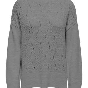 Onlleise Freya Ls High Neck Knt - Grijs Melee