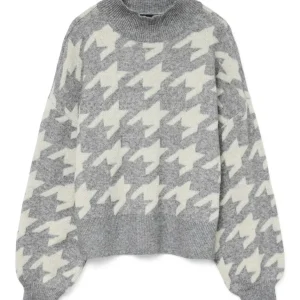 Vmmira Ls Highneck Pullover Boo - Grijs Dessin