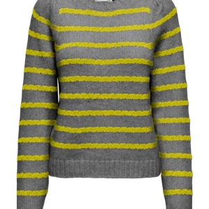 Onlsiloma Life Stripe Ls O-neck Kn - Grijs Dessin
