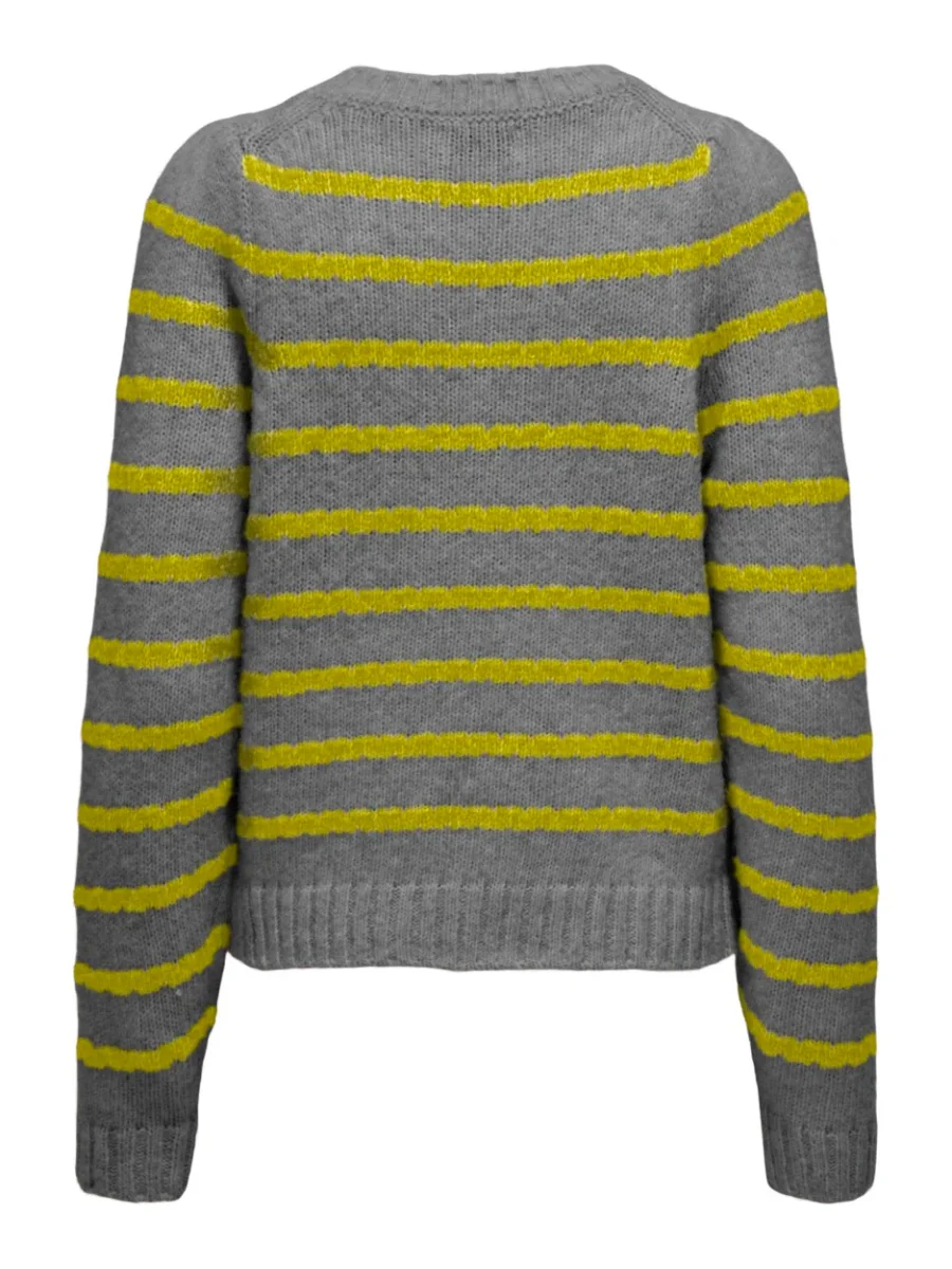 Onlsiloma Life Stripe Ls O-neck Kn - Grijs Dessin - Afbeelding 3