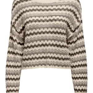 Onlasa Ls Short O-neck Cc Knt - Grijs Dessin