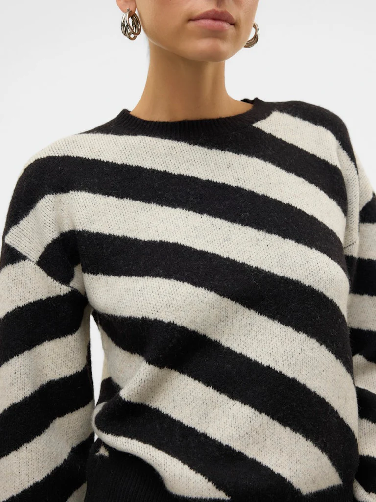 Vmlara Ls O-neck Pullover Boo Rep - Zwart Dessin - Afbeelding 7