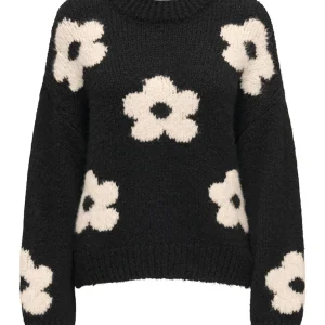 Jdykilian Flower L/s Pullover Knt - Zwart Dessin