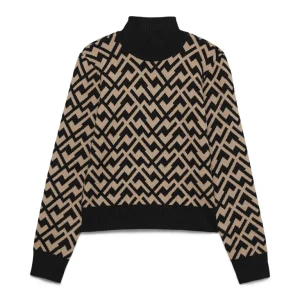 Vmaria Art Ls High-neck Pullover Ga - Zwart Dessin