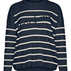 Vmaria Bonjour Ls O-neck Pullover G - Zwart Dessin