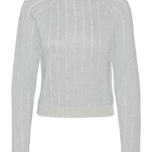 Vmvanja Ls Oneck Pullover - Zilverkleurig