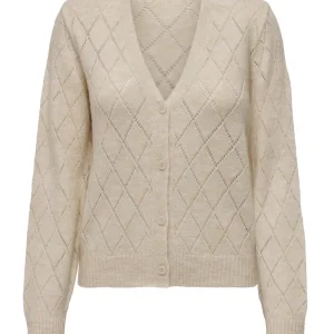 Jdyletty L/s V-neck Struc Cardi Knt - Ecru