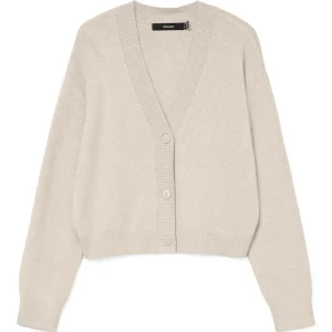Vmgold Art Ls V-neck Cardigan - Beige