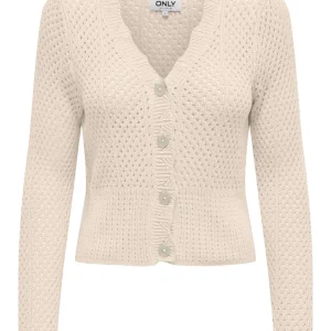 Onlroselia Ls Structure V-neck Card - Beige