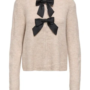 Jdyjolene L/s Bow Cardigan Knt - Beige
