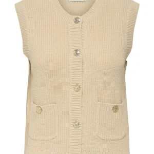 Jdystella S/l O-neck Vest Knt - Wit Dessin