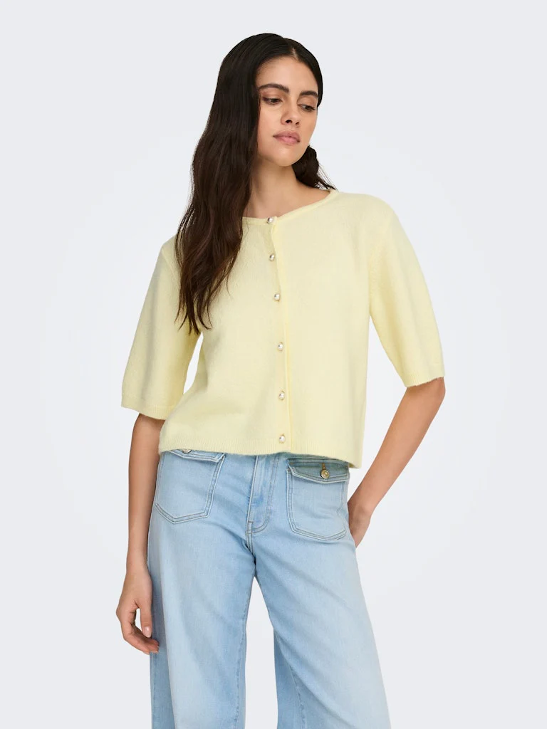 Jdyrue Life 2/4 Pearl Cardigan - Licht Geel - Afbeelding 5