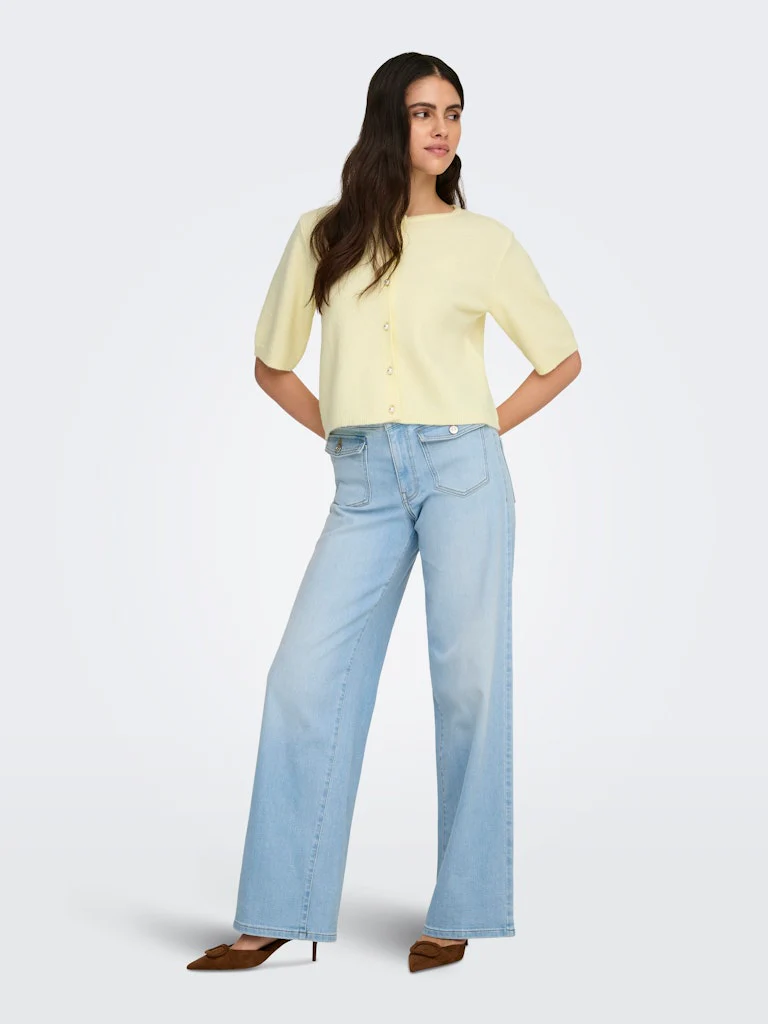 Jdyrue Life 2/4 Pearl Cardigan - Licht Geel - Afbeelding 7