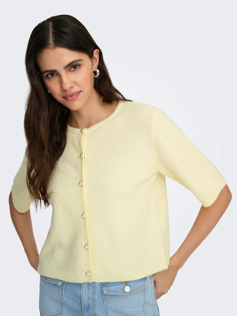 Jdyrue Life 2/4 Pearl Cardigan - Licht Geel - Afbeelding 8