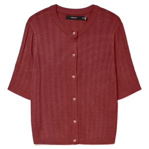 Vmnewlex Stitch 2/4 O-neck Cardigan - Steenrood