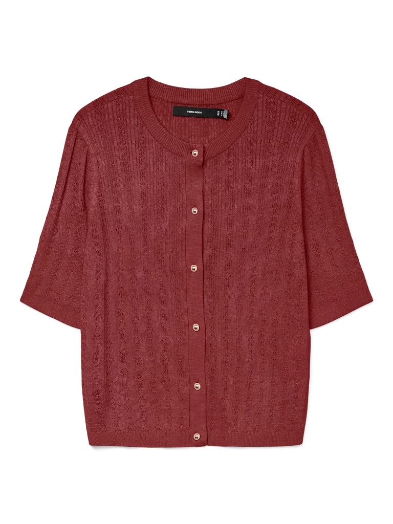 Vmnewlex Stitch 2/4 O-neck Cardigan - Steenrood - Afbeelding 2