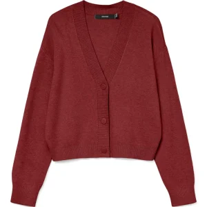 Vmgold Art Ls V-neck Cardigan - Bordeaux