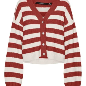 Vmelya Ls V-neck Cardigan Ga Boo - Rood Dessin