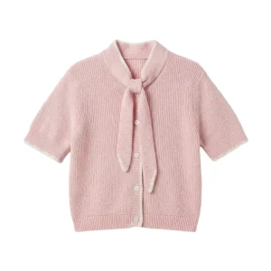 Vmkashia Ss Tie Detail Knit Cardigan - Licht Roze