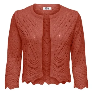 Jdysun 3/4 Cropped Cardigan Knt Noo - Brique