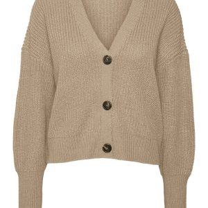 Vmlea Ls V-neck Cuff Cardigan Noos - Camel