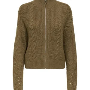 Jdyjusty Ice L/s Short Zip Cardigan - Taupe