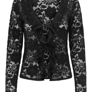 Jdynoe L/s Lace Cardigan Jrs Exp - Zwart