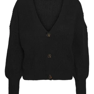 Vmlea Ls V-neck Cuff Cardigan Noos - Zwart