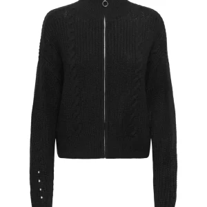 Jdyjusty Ice L/s Short Zip Cardigan - Zwart