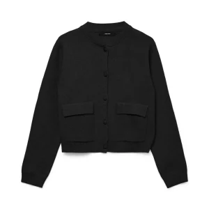 Vmapple Ls O-neck Bomber Cardigan G - Zwart