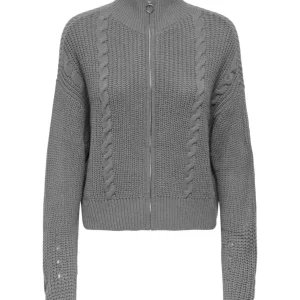 Jdyjusty Ice L/s Short Zip Cardigan - Grijs