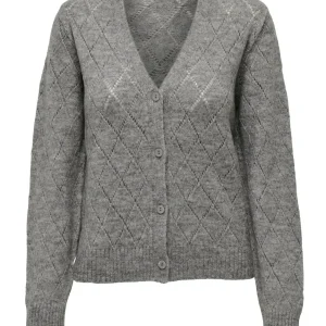 Jdyletty L/s V-neck Struc Cardi Knt - Grijs