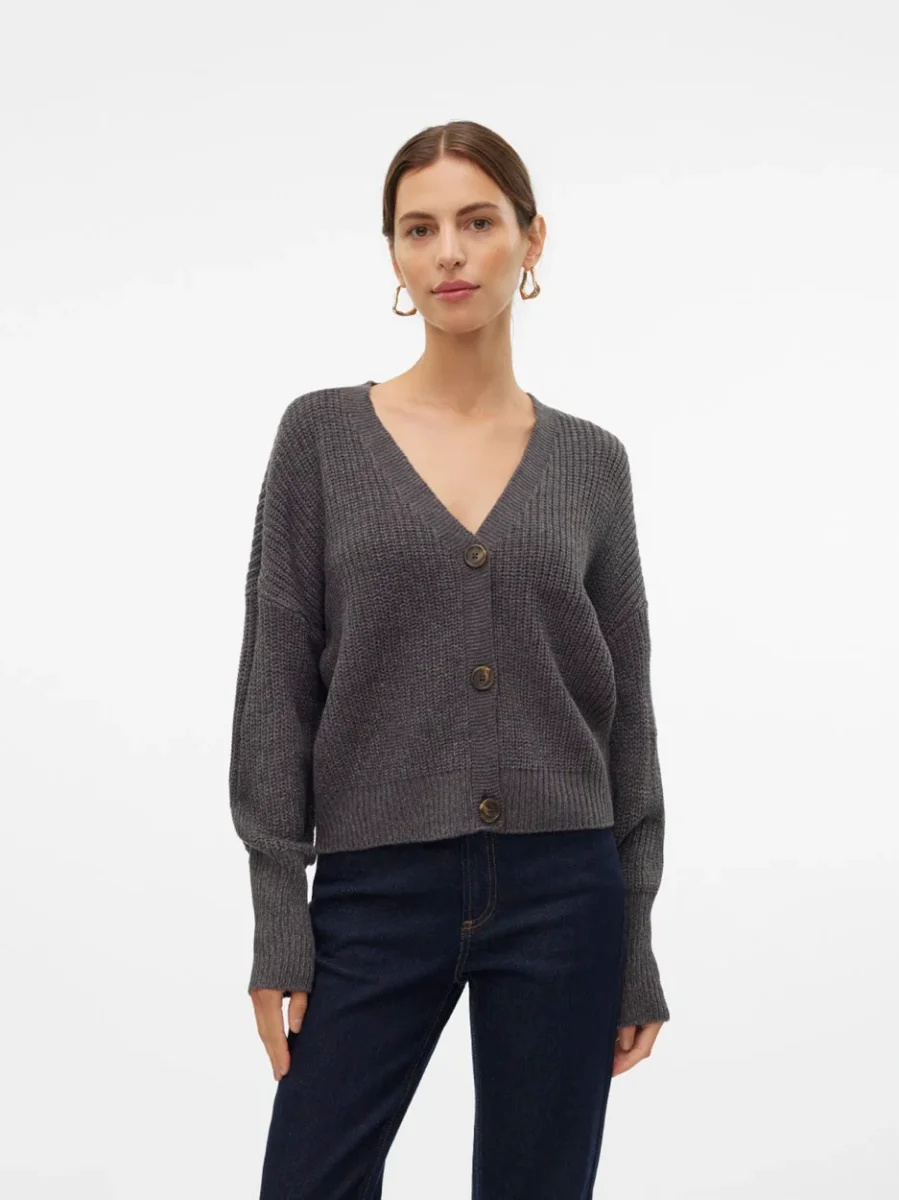 Vmlea Ls V-neck Cuff Cardigan Noos - Grijs - Afbeelding 3