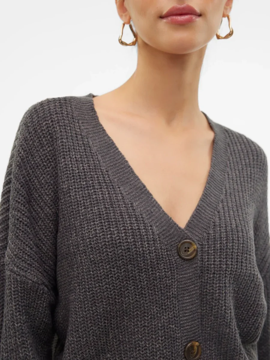 Vmlea Ls V-neck Cuff Cardigan Noos - Grijs - Afbeelding 5