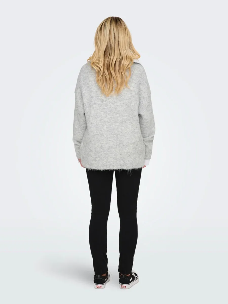 Onlmaggie Life Ls Rib Open Cardi Cc - Lichtgrijs - Afbeelding 4