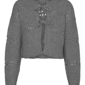Vmadelina Ls Short Two Way Cardigan - Grijs Melee